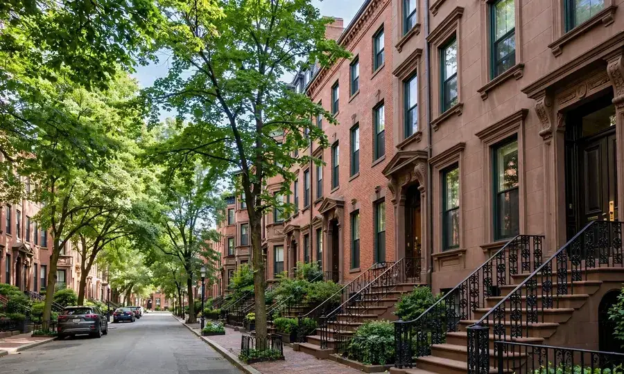 Boston brownstone street