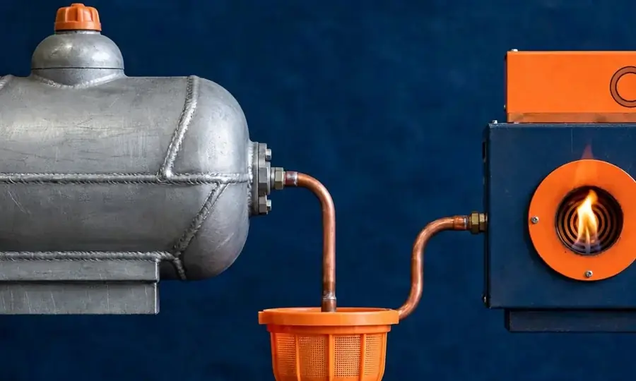 Basement oil tank with fuel line to a Bronx oil burner