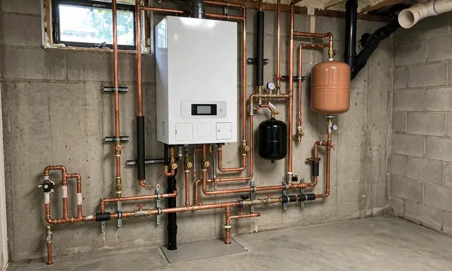 New boiler with copper piping