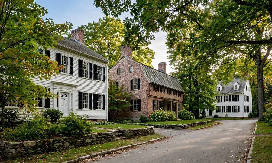 Historic street in Medford Massachusetts
