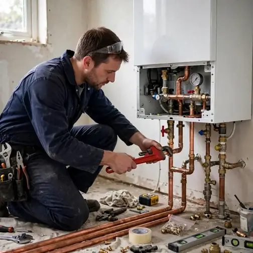 Oil boiler replacement in a Palmyra Pennsylvania twin home