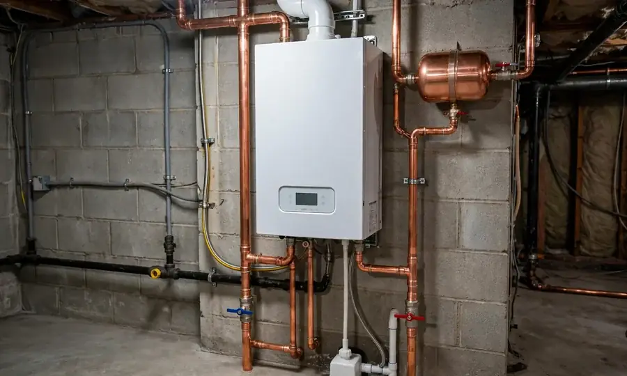Illustration of a new boiler installed in a home