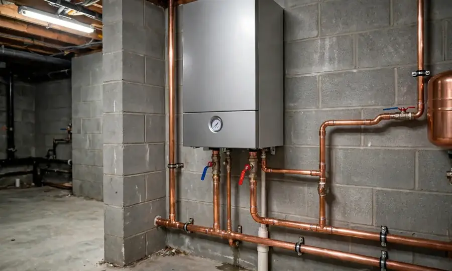 Illustration of a new boiler installed in a home